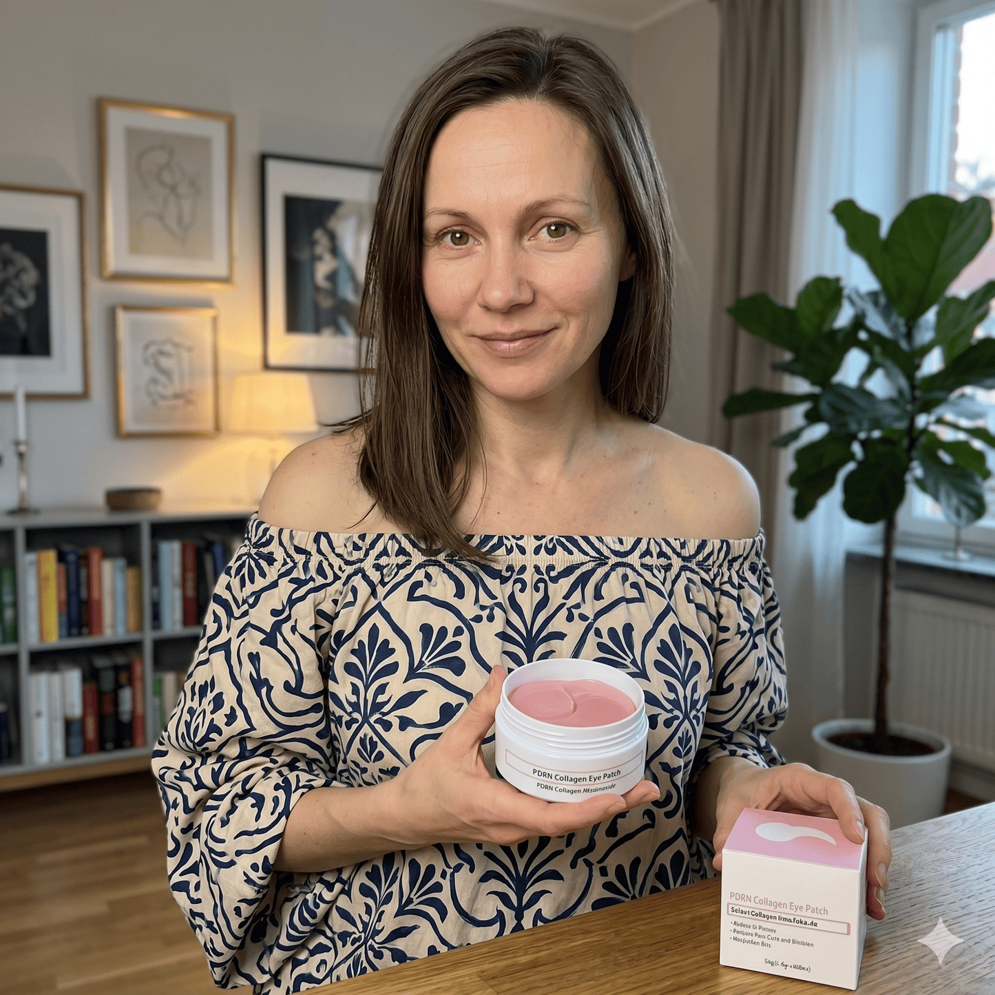 AquaVeil – 60-pakning med rosa kollagen-hydrogel-øyeplaster med niacinamid, laks-PDRN og vitamin B12 – koreansk hudpleie mot mørke ringer, hevelser og fine linjer