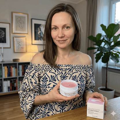 AquaVeil – 60-pakning med rosa kollagen-hydrogel-øyeplaster med niacinamid, laks-PDRN og vitamin B12 – koreansk hudpleie mot mørke ringer, hevelser og fine linjer