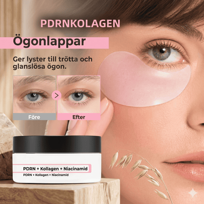 AquaVeil – 60-pakning med rosa kollagen-hydrogel-øyeplaster med niacinamid, laks-PDRN og vitamin B12 – koreansk hudpleie mot mørke ringer, hevelser og fine linjer