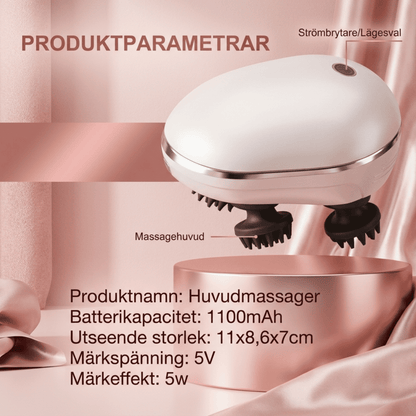 CrownPulse – Elektrisk Hårbottenmassager med 8 Infraröda Röda Ljusdioder – Hårtillväxt, Stressavlastning