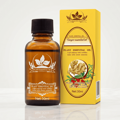 GingerFlow – Naturlig Massageolja för Lymfdränering Värmande Ingefärsglidolja med Jojobaolja och Ingefärsrotextrakt