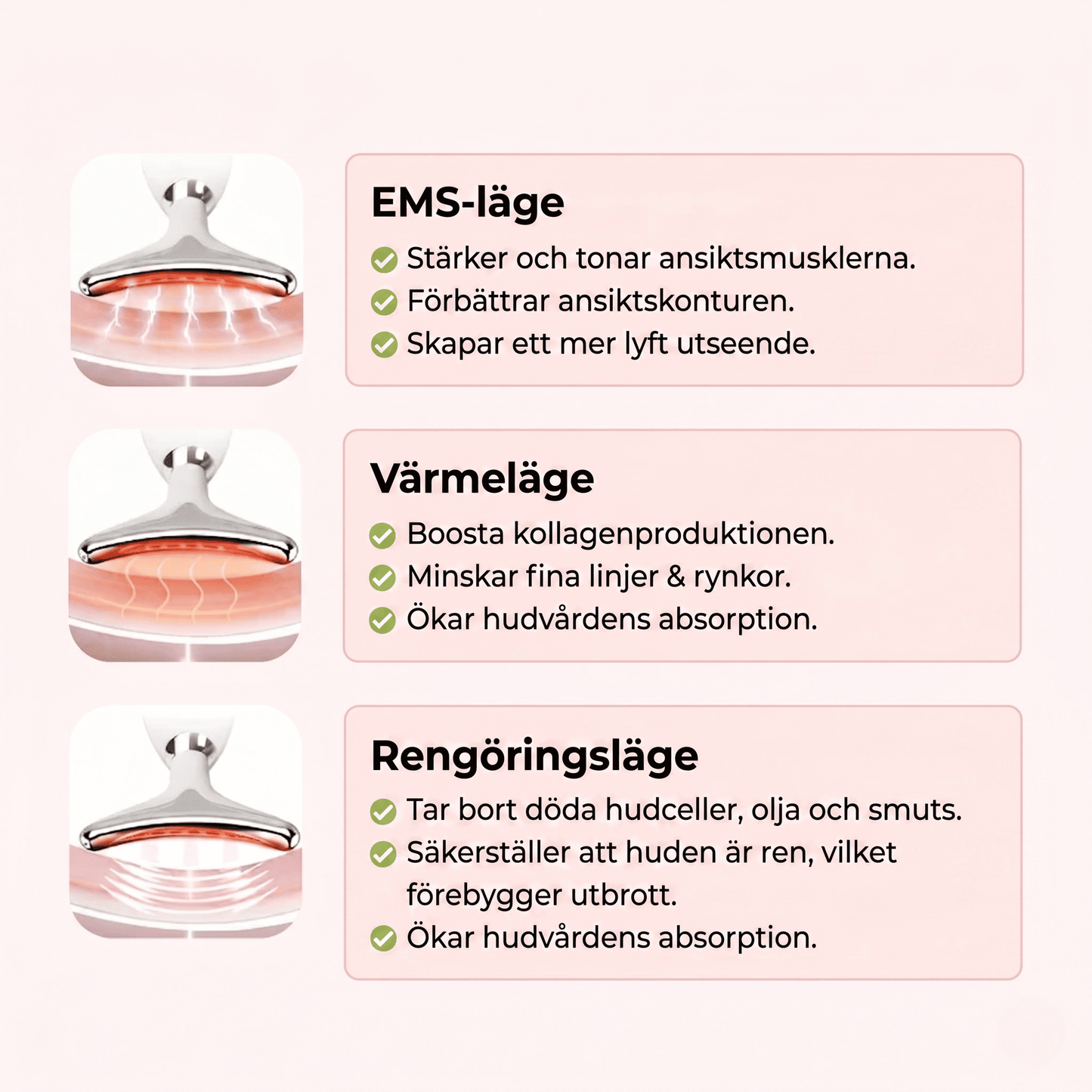 GlowEra – Ansiktsverktyg med EMS, Värme, Vibration och 7-färgers LED-ljus för Hudföryngring Hemma