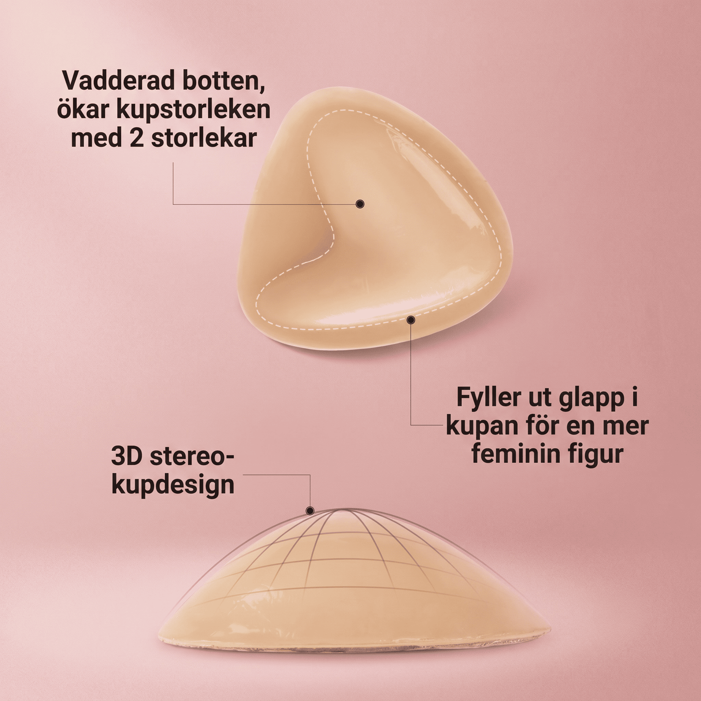 HushForm – Självhäftande Push-Up Inlägg | Diskret Lyft för Öppna Ryggar & Djupa Ringningar