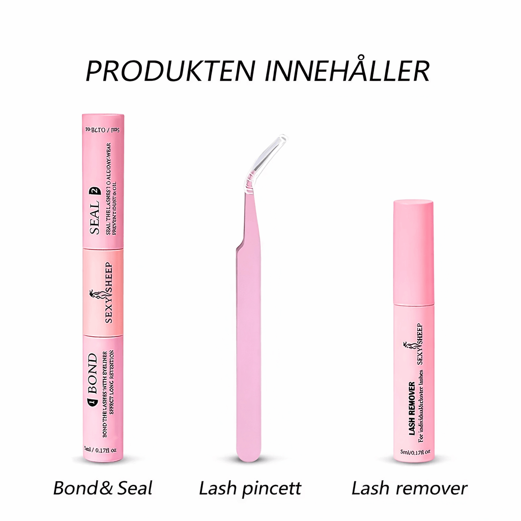 LashMuse – DIY Ögonfransförlängningskit med Individuella Kluster, Bond & Seal samt Borttagning