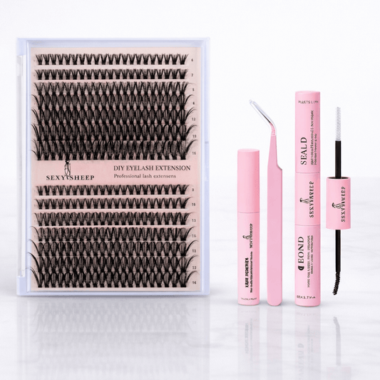 LashMuse – DIY Ögonfransförlängningskit med Individuella Kluster, Bond & Seal samt Borttagning