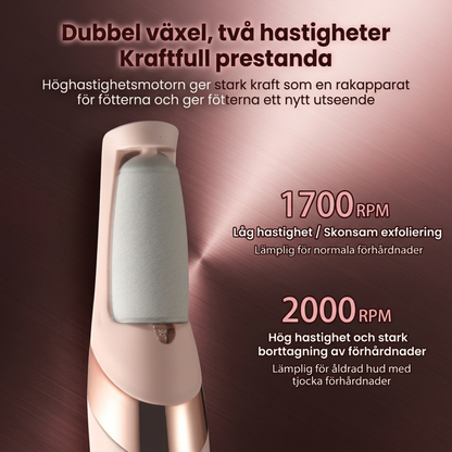 SilkFoot – Elektrisk Fotfil med LED-Ljus och USB-C Laddning – Smidig Hälslipare för Förhårdnader, Torr Hud och Spruckna Hälar Hemma