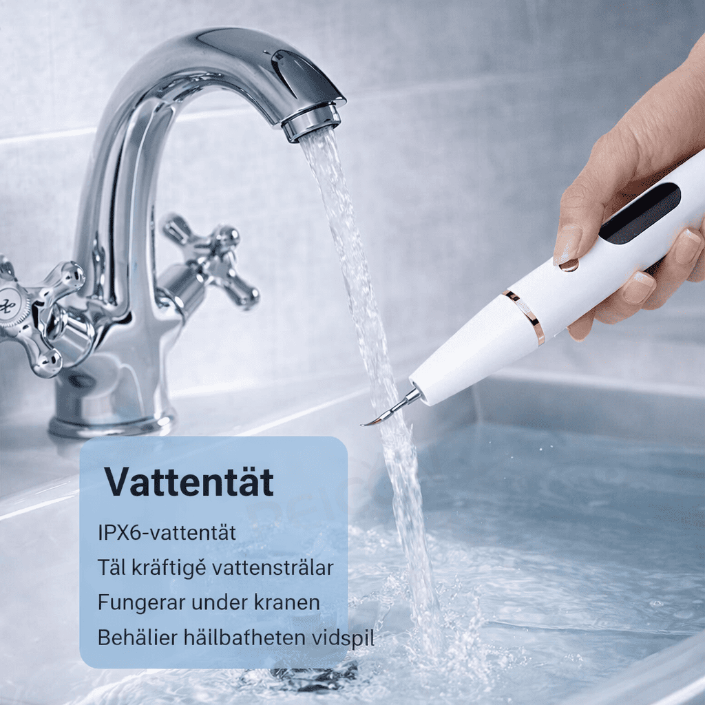 SmileClean – Ultrasonisk Tandstens- og Plakfjerner med LED-lys, 3 Rengøringstilstande og Genopladeligt Design til Hjemmebrug