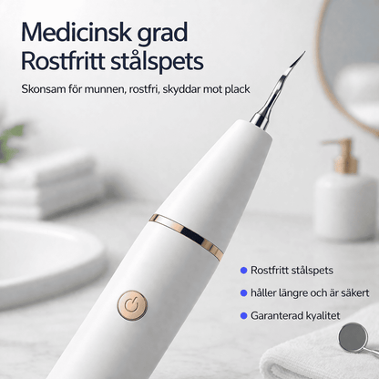 SmileClean – Ultrasonisk Tandstens- og Plakfjerner med LED-lys, 3 Rengøringstilstande og Genopladeligt Design til Hjemmebrug