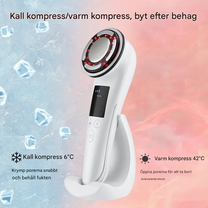 VelaSkin - ansiktsløftende EMS- og LED-hudpleieenhet - varme, kulde og lys i ett
