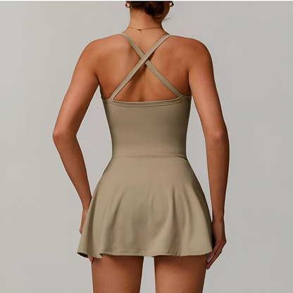 ViveLuxe SkortDress – Sportskjole med innebygd BH og shorts | Flatterende passform for en aktiv livsstil