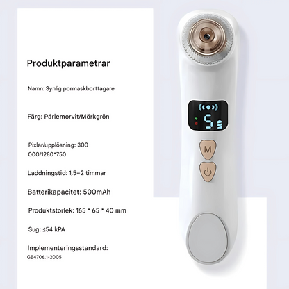 PuriView – Pormask- och Akneborttagare med Kamera, Värme & Vakuumsug | Skonsam Hudvård med Precision