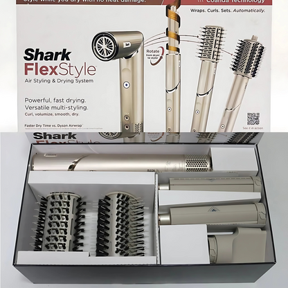 SharkFlex - 5-i-1 luftstyler og hårføner | Multifunksjonell varmebevisst styling med Auto-Wrap Curlers