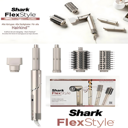 SharkFlex - 5-i-1 luftstyler og hårføner | Multifunksjonell varmebevisst styling med Auto-Wrap Curlers