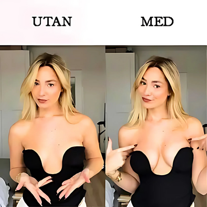 HushForm - Selvklebende push-up-innlegg med diskret løft for åpne rygger og dyp ringing