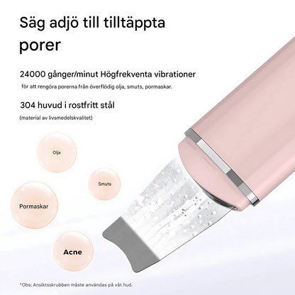 DermaSonic - Ultralyd ansiktspeeling - rengjør porene, forbedrer hudtonen og fremmer kollagen hjemme