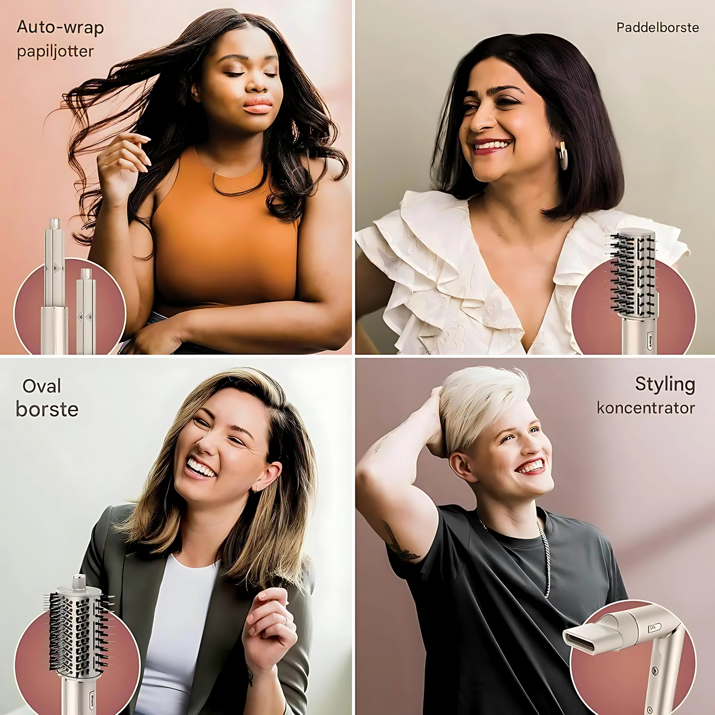 SharkFlex - 5-i-1 luftstyler og hårføner | Multifunksjonell varmebevisst styling med Auto-Wrap Curlers