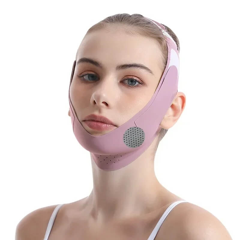 VShapeLift – V-Line Ansiktsbandage för Haka & Käklinje, Justerbart Face Shaping Band i Andningsbart Ice Silk-material