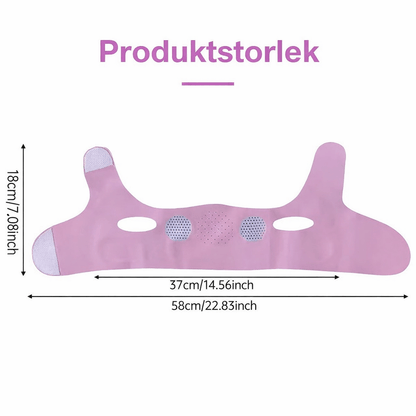 VShapeLift – V-Line Ansiktsbandage för Haka & Käklinje, Justerbart Face Shaping Band i Andningsbart Ice Silk-material