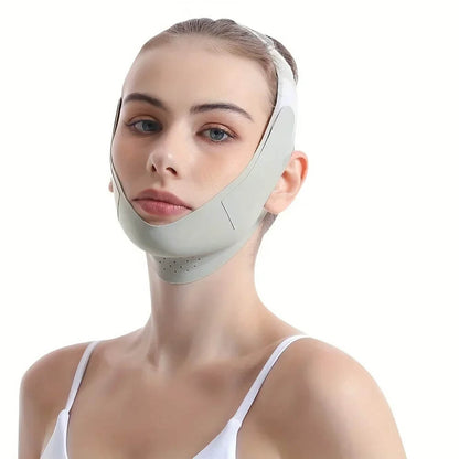 VShapeLift – V-Line Ansiktsbandage för Haka & Käklinje, Justerbart Face Shaping Band i Andningsbart Ice Silk-material