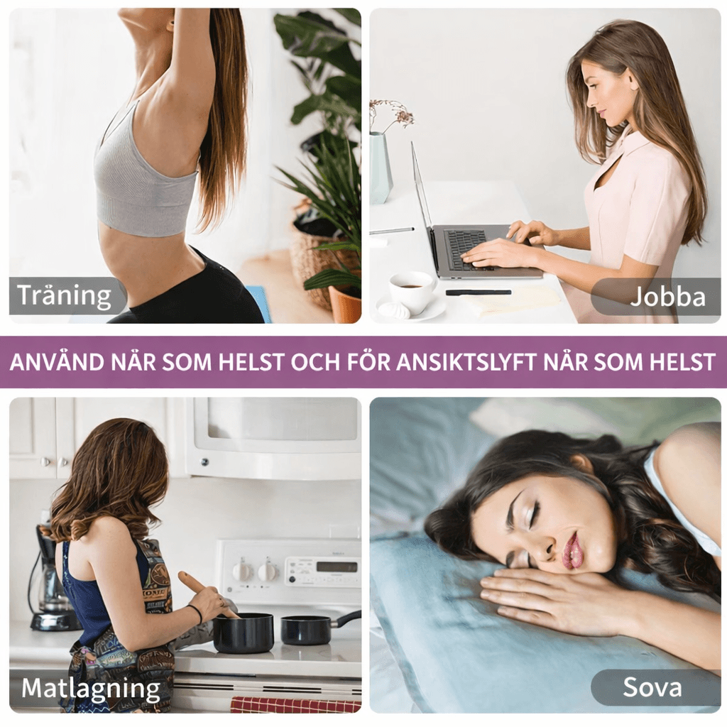 VShapeLift – V-Line Ansiktsbandage för Haka & Käklinje, Justerbart Face Shaping Band i Andningsbart Ice Silk-material