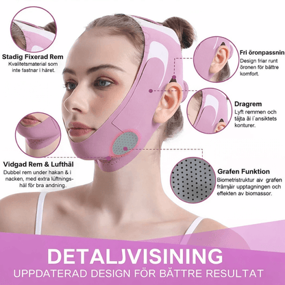 VShapeLift – V-Line Ansiktsbandage för Haka & Käklinje, Justerbart Face Shaping Band i Andningsbart Ice Silk-material