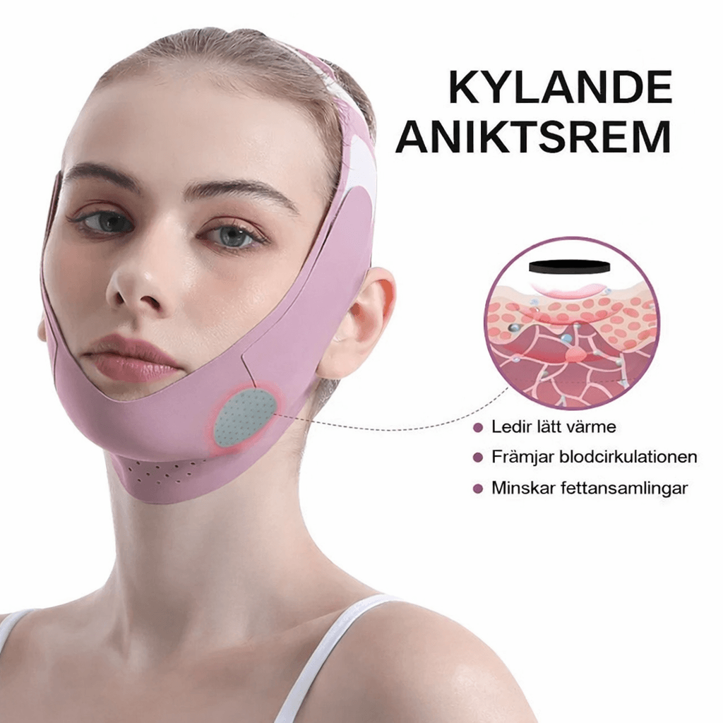 VShapeLift – V-Line Ansiktsbandage för Haka & Käklinje, Justerbart Face Shaping Band i Andningsbart Ice Silk-material