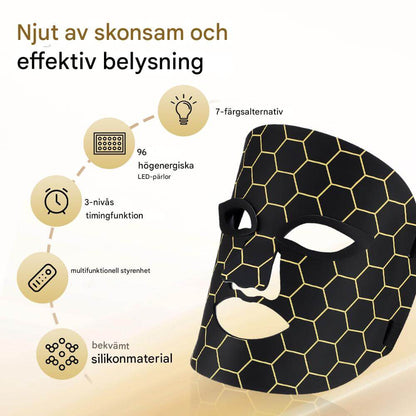 BelleLumière - LED Ansiktsmask med 7 Färgterapier | Förbättra Hudton, Lyster & Balans Hemifrån