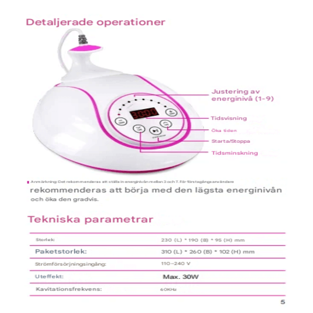 SlimoraWave – Ultraljudsmaskin för Fettminskning | 60K Kavitation för Hemmabruk