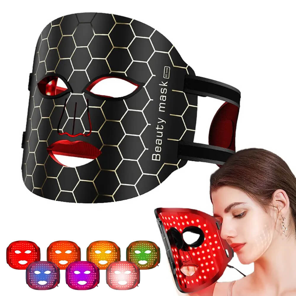 BelleLumière - LED Ansiktsmask med 7 Färgterapier | Förbättra Hudton, Lyster & Balans Hemifrån