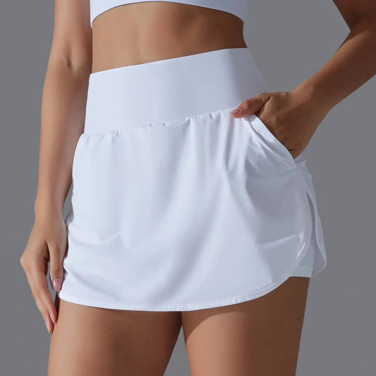 GlideSkirt - Quick-drying Training Shorts with Integrated Mobile Phone Pocket & High Waistband.